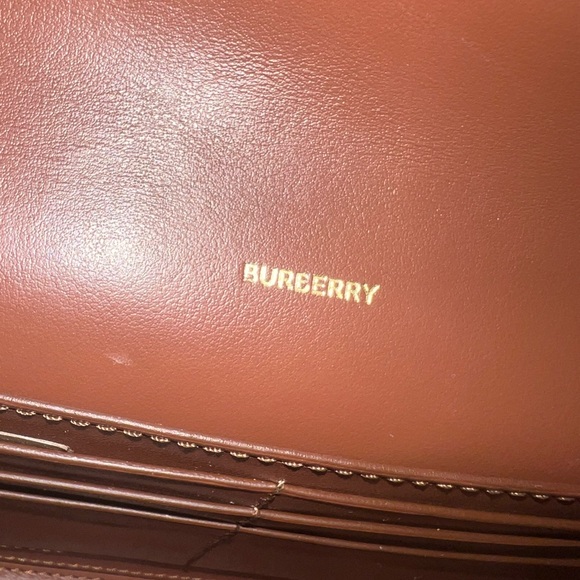 Burberry Hannah Envelope Wallet Handbag Shoulder Bag Strap Nova Check Leather - Picture 7 of 16